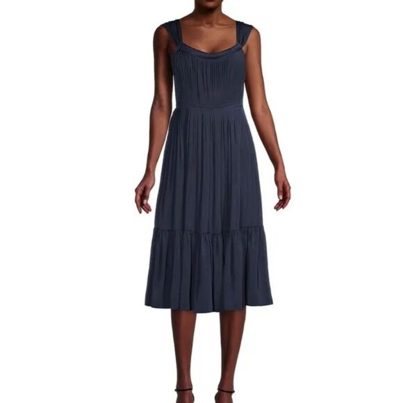 Kobi Halperin Sasha Strappy Midi Dress Midnight Blue Women's Size Medium - Picture 1 of 16